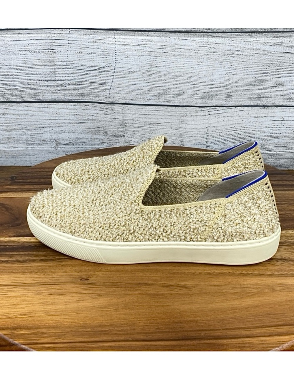Rothy's The Original Slip On Sneaker Honeybun Shimmer Bouclé Women’s Size 8